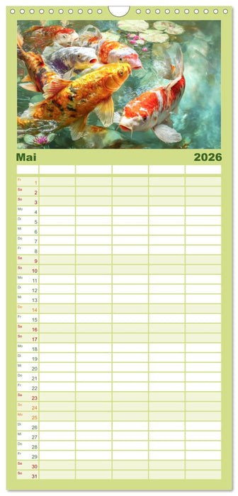 Kois - Ein Juwel unter Fischen (CALVENDO Familienplaner 2026)