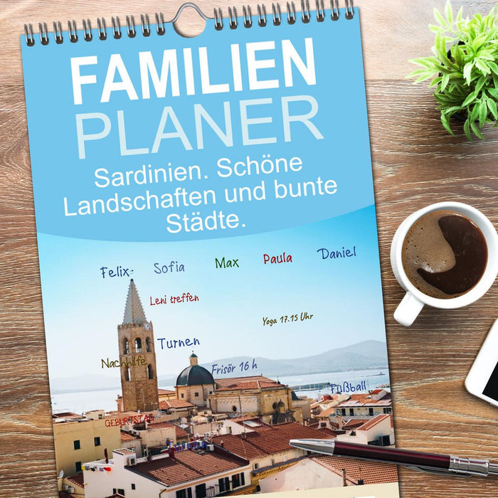 Sardinien. Schöne Landschaften und bunte Städte. (CALVENDO Familienplaner 2026)