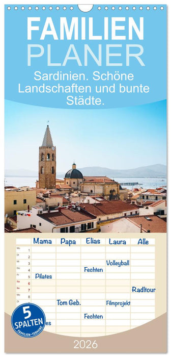 Sardinien. Schöne Landschaften und bunte Städte. (CALVENDO Familienplaner 2026)