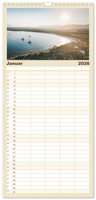 Sardinien. Schöne Landschaften und bunte Städte. (CALVENDO Familienplaner 2026)