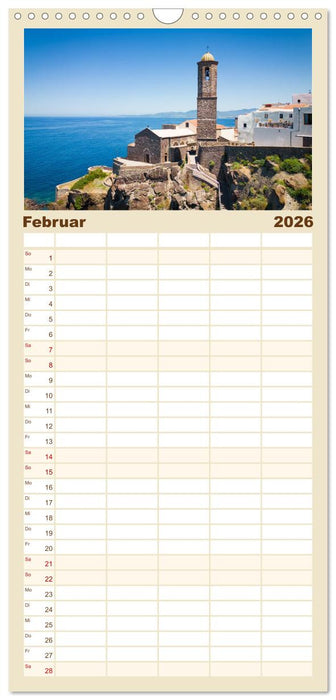 Sardinien. Schöne Landschaften und bunte Städte. (CALVENDO Familienplaner 2026)