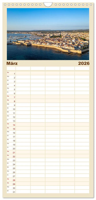 Sardinien. Schöne Landschaften und bunte Städte. (CALVENDO Familienplaner 2026)