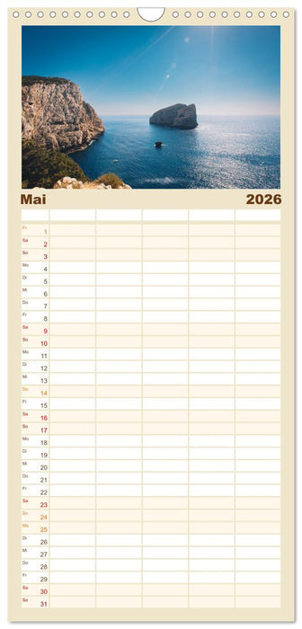 Sardinien. Schöne Landschaften und bunte Städte. (CALVENDO Familienplaner 2026)