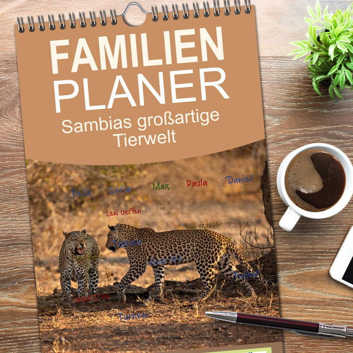 Sambias großartige Tierwelt (CALVENDO Familienplaner 2026)
