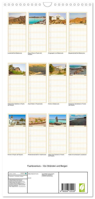 Fuerteventura – Von Stränden und Bergen (CALVENDO Familienplaner 2026)