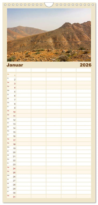 Fuerteventura – Von Stränden und Bergen (CALVENDO Familienplaner 2026)