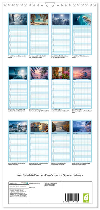 Kreuzfahrtschiffe Kalender - Kreuzfahrten und Giganten der Meere (CALVENDO Familienplaner 2026)