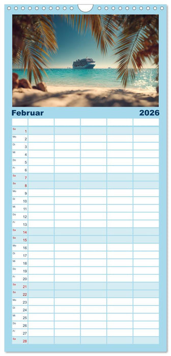 Kreuzfahrtschiffe Kalender - Kreuzfahrten und Giganten der Meere (CALVENDO Familienplaner 2026)