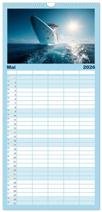 Kreuzfahrtschiffe Kalender - Kreuzfahrten und Giganten der Meere (CALVENDO Familienplaner 2026)