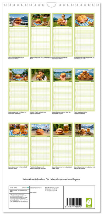 Leberkäse-Kalender - Die Leberkässemmel aus Bayern (CALVENDO Familienplaner 2026)