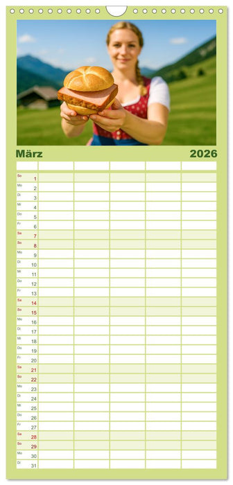 Leberkäse-Kalender - Die Leberkässemmel aus Bayern (CALVENDO Familienplaner 2026)