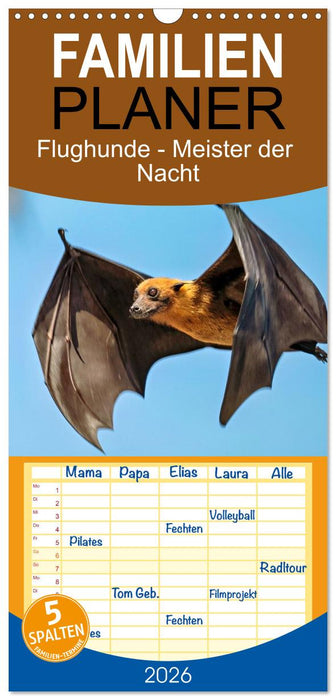 Flughunde - Meister der Nacht (CALVENDO Familienplaner 2026)