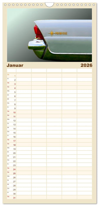 American Dream: Heckflossen-Ikonen (CALVENDO Familienplaner 2026)