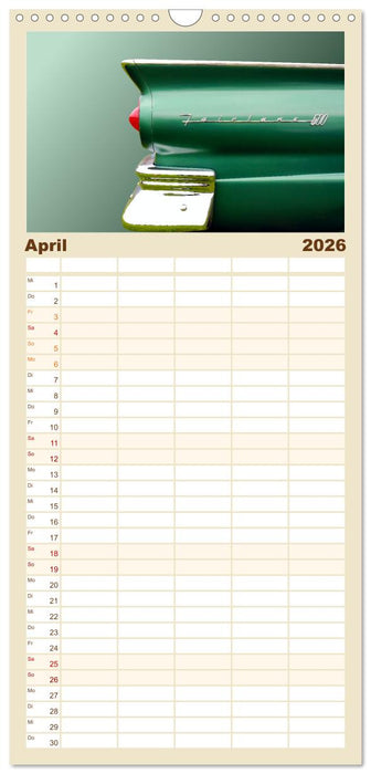 American Dream: Heckflossen-Ikonen (CALVENDO Familienplaner 2026)