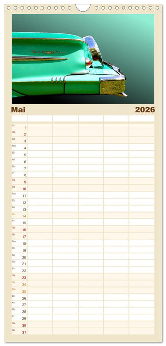 American Dream: Heckflossen-Ikonen (CALVENDO Familienplaner 2026)