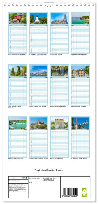 Faszination Kanada - Ontario (CALVENDO Familienplaner 2026)