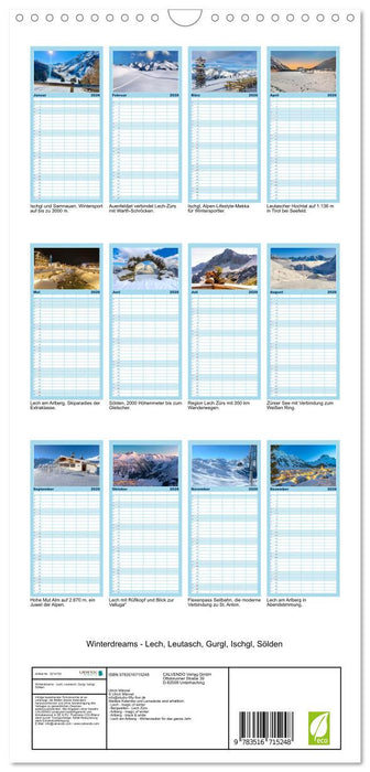 Winterdreams - Lech, Leutasch, Gurgl, Ischgl, Sölden (CALVENDO Familienplaner 2026)