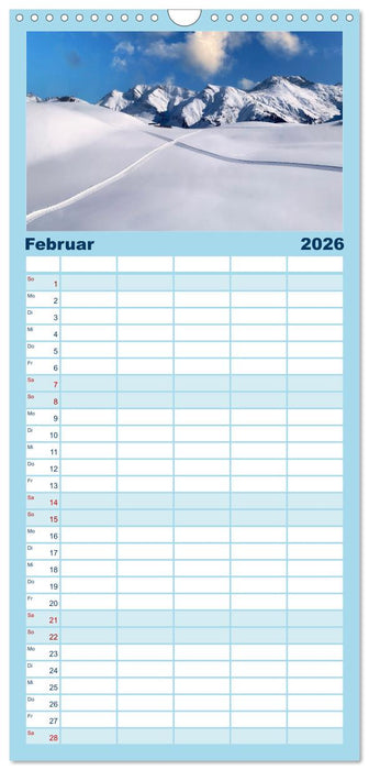 Winterdreams - Lech, Leutasch, Gurgl, Ischgl, Sölden (CALVENDO Familienplaner 2026)