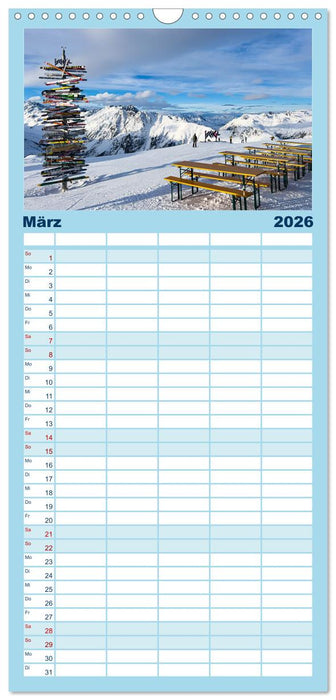 Winterdreams - Lech, Leutasch, Gurgl, Ischgl, Sölden (CALVENDO Familienplaner 2026)