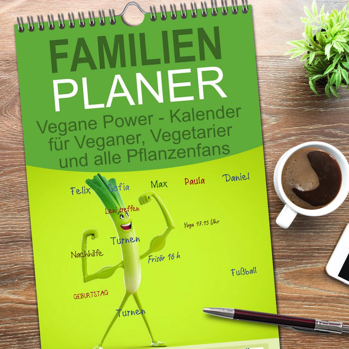 Vegane Power - Kalender für Veganer, Vegetarier und alle Pflanzenfans (CALVENDO Familienplaner 2026)
