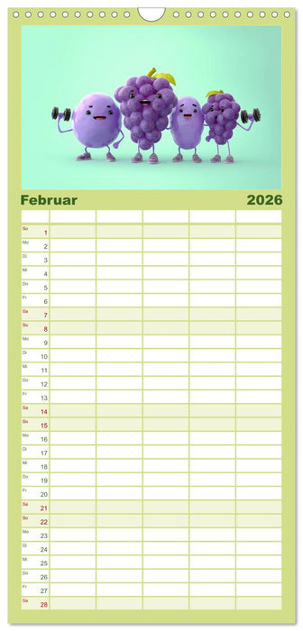 Vegane Power - Kalender für Veganer, Vegetarier und alle Pflanzenfans (CALVENDO Familienplaner 2026)