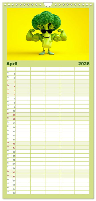 Vegane Power - Kalender für Veganer, Vegetarier und alle Pflanzenfans (CALVENDO Familienplaner 2026)