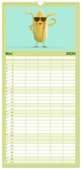 Vegane Power - Kalender für Veganer, Vegetarier und alle Pflanzenfans (CALVENDO Familienplaner 2026)