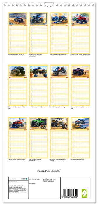 Monstertruck Spektakel (CALVENDO Familienplaner 2026)