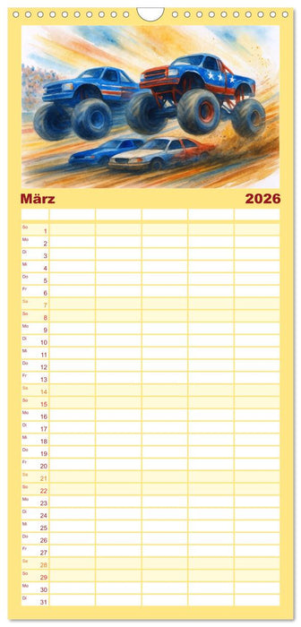 Monstertruck Spektakel (CALVENDO Familienplaner 2026)