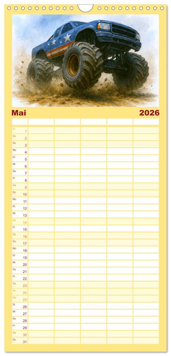 Monstertruck Spektakel (CALVENDO Familienplaner 2026)