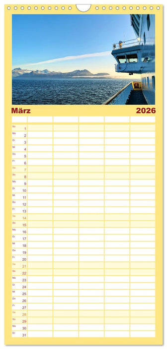 Mit Hurtigruten zum Nordkap (CALVENDO Familienplaner 2026)