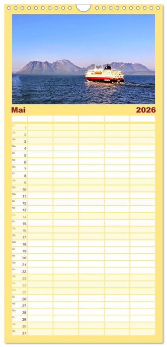 Mit Hurtigruten zum Nordkap (CALVENDO Familienplaner 2026)