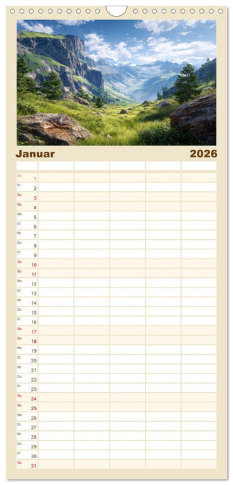 Die Sprache der Gipfel (CALVENDO Familienplaner 2026)