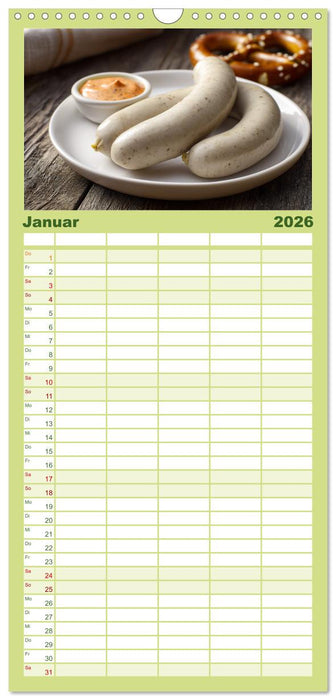 Bayrische Weißwurst - Traditioneller Küchenkalender für Genießer (CALVENDO Familienplaner 2026)