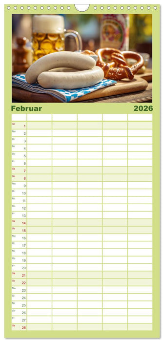Bayrische Weißwurst - Traditioneller Küchenkalender für Genießer (CALVENDO Familienplaner 2026)