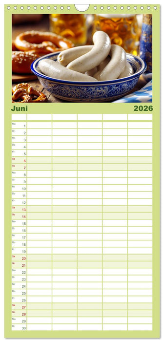 Bayrische Weißwurst - Traditioneller Küchenkalender für Genießer (CALVENDO Familienplaner 2026)