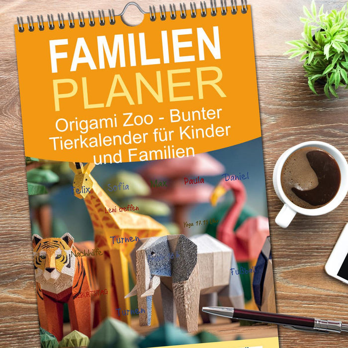 Origami Zoo - Bunter Tierkalender für Kinder und Familien (CALVENDO Familienplaner 2026)