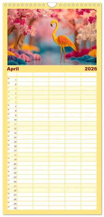 Origami Zoo - Bunter Tierkalender für Kinder und Familien (CALVENDO Familienplaner 2026)