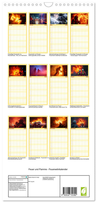 Feuer und Flamme - Feuerwehrkalender (CALVENDO Familienplaner 2026)