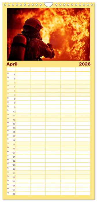 Feuer und Flamme - Feuerwehrkalender (CALVENDO Familienplaner 2026)