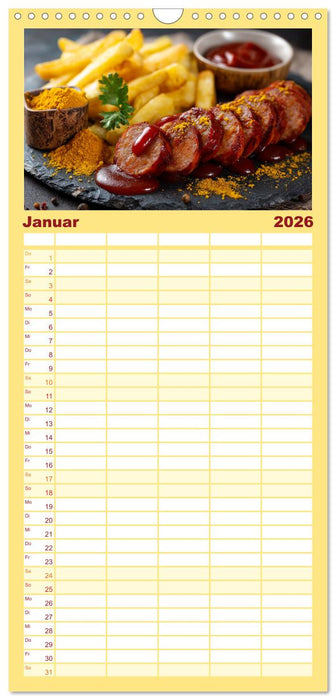 Currywurst Kalender - Das Berliner Kultgericht für Fleischliebhaber (CALVENDO Familienplaner 2026)