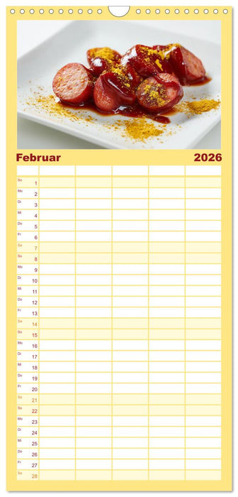 Currywurst Kalender - Das Berliner Kultgericht für Fleischliebhaber (CALVENDO Familienplaner 2026)
