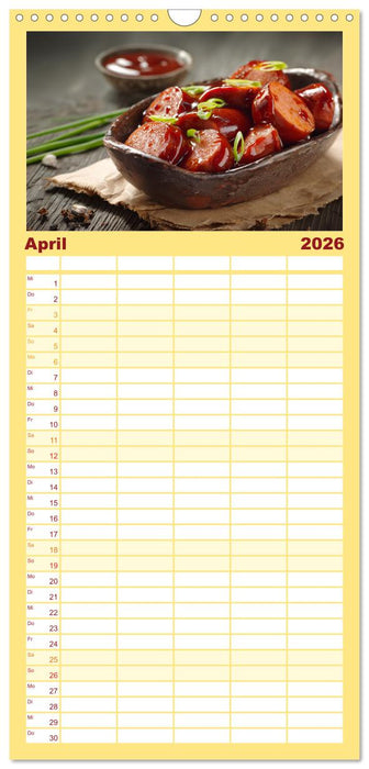 Currywurst Kalender - Das Berliner Kultgericht für Fleischliebhaber (CALVENDO Familienplaner 2026)