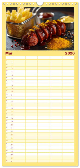 Currywurst Kalender - Das Berliner Kultgericht für Fleischliebhaber (CALVENDO Familienplaner 2026)