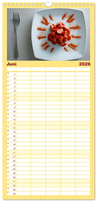 Currywurst Kalender - Das Berliner Kultgericht für Fleischliebhaber (CALVENDO Familienplaner 2026)
