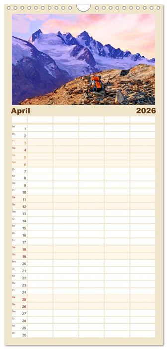 Die Höchsten der Alpen (CALVENDO Familienplaner 2026)