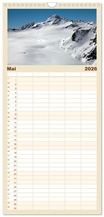 Die Höchsten der Alpen (CALVENDO Familienplaner 2026)