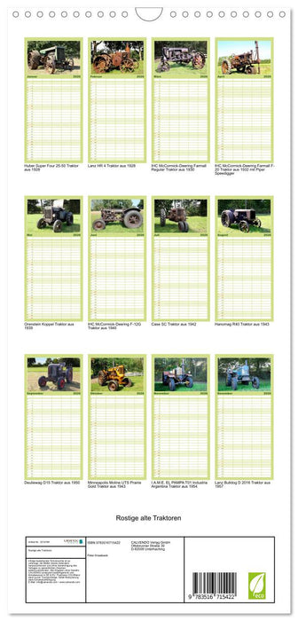 Rostige alte Traktoren (CALVENDO Familienplaner 2026)