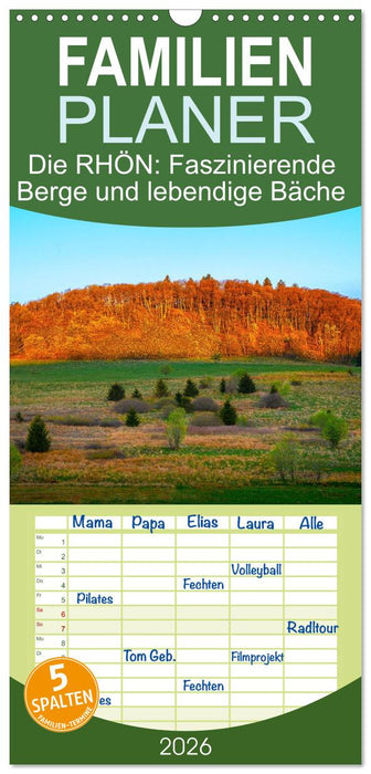 Die RHÖN: Faszinierende Berge und lebendige Bäche (CALVENDO Familienplaner 2026)