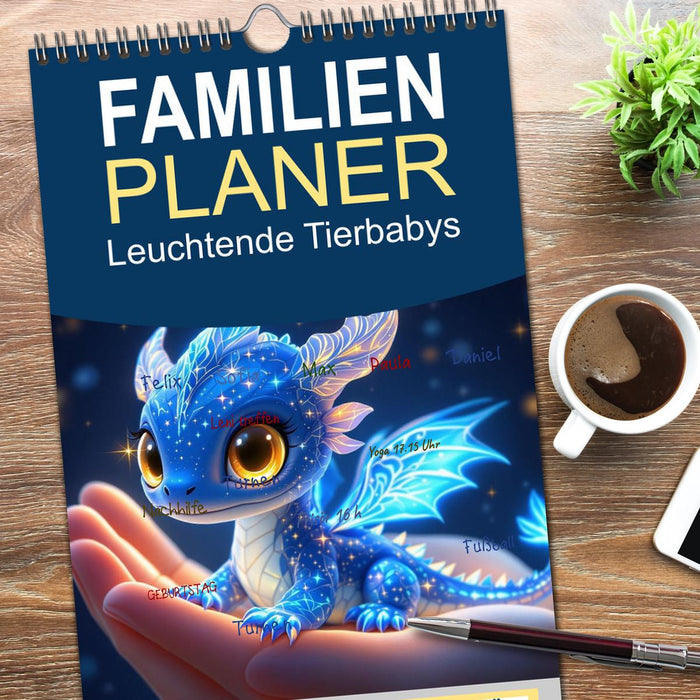 Leuchtende Tierbabys (CALVENDO Familienplaner 2026)